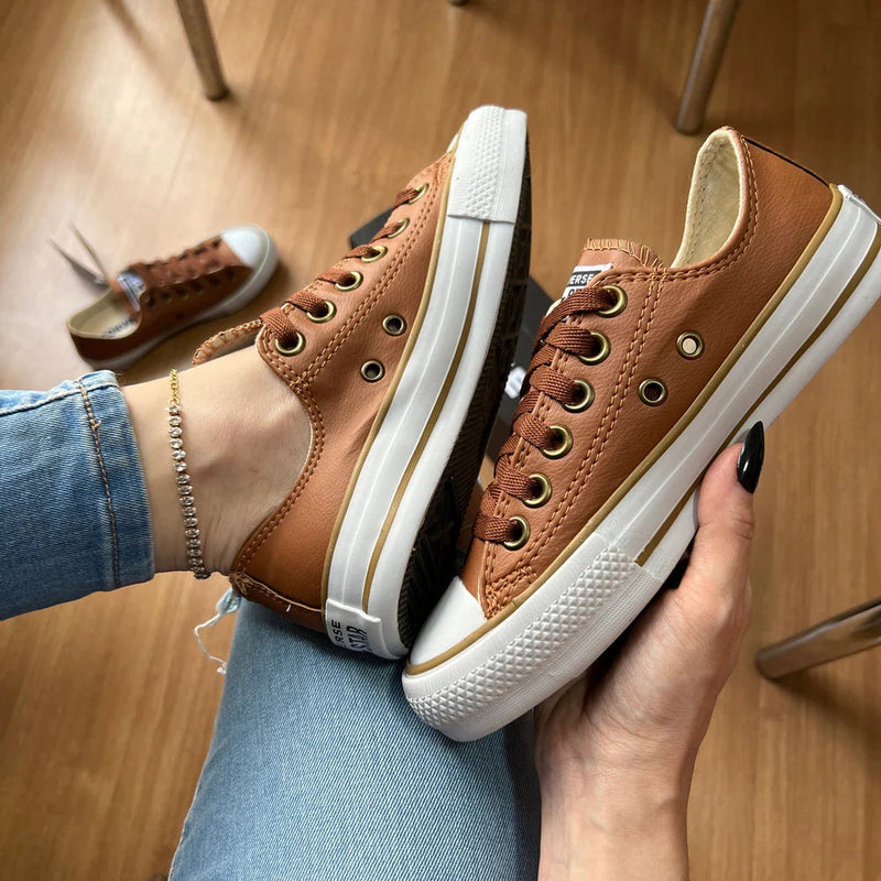 Tênis All Star Caramelo Feminino Courino [Promoção Exclusiva]