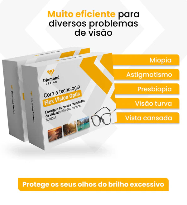 Compre 1 Leve 2 | Óculos Multifocal Diamond Vision (Se Adapta Ao Seu Grau) + Brinde Incluso