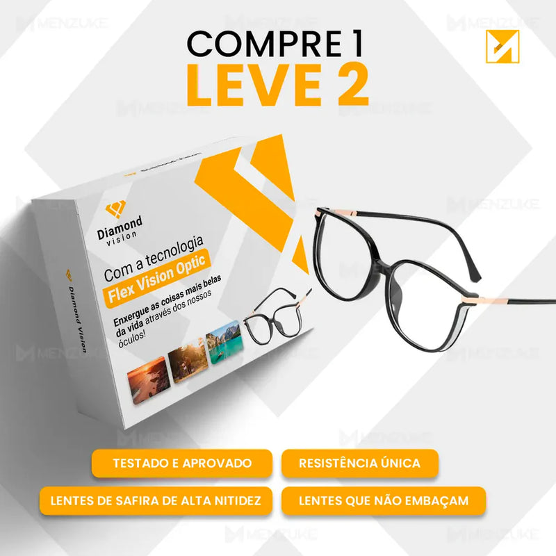 Compre 1 Leve 2 | Óculos Multifocal Diamond Vision (Se Adapta Ao Seu Grau) + Brinde Incluso